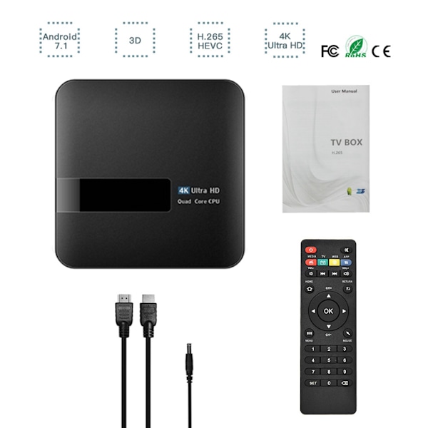 M18 S905W 1+8G WiFi STB Smart TV Box UHD Smart Media Player för Android 7.1