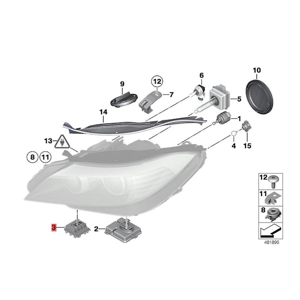 Adaptiv forlygte AFS styreenhed 63 11 7182396 til E90 E92 E93 E70 X5 E71 X6 E72 X6 E89 Z4 63117189311 Black