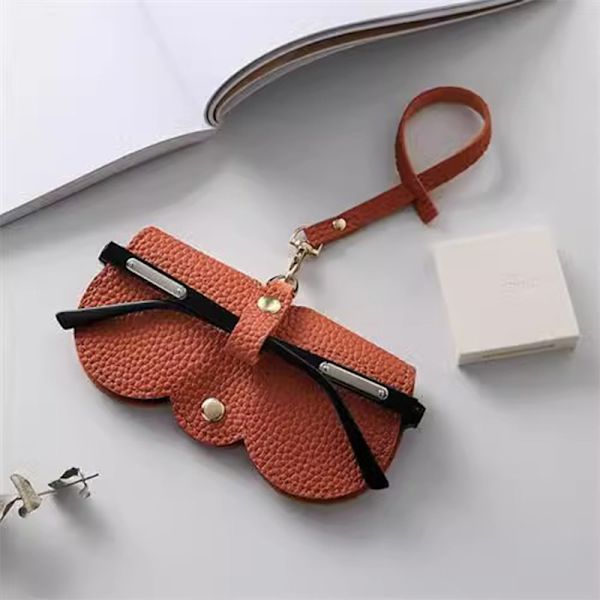 1 stk Retro Læder Håndlavet Brille Etui Solbriller Briller Pro Orange