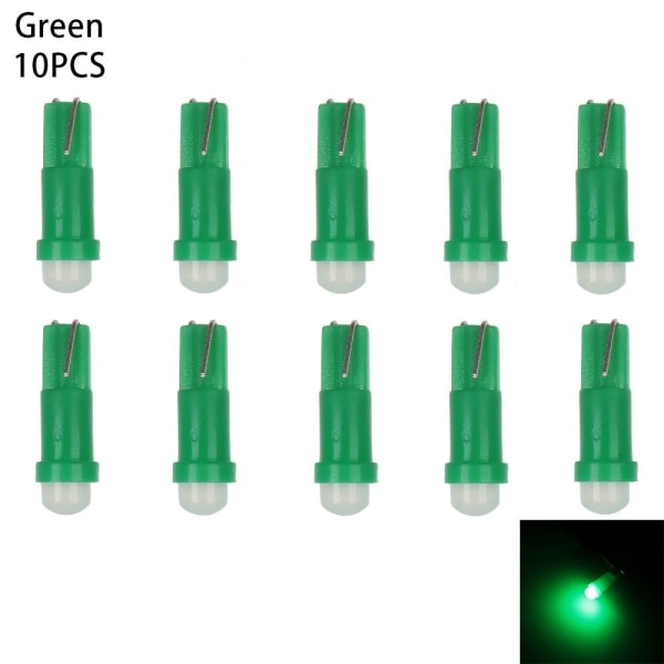T5 LED-ljus Instrumentpanelbelysning GRÖN 10ST 10ST Grön Green 10Pcs-10Pcs