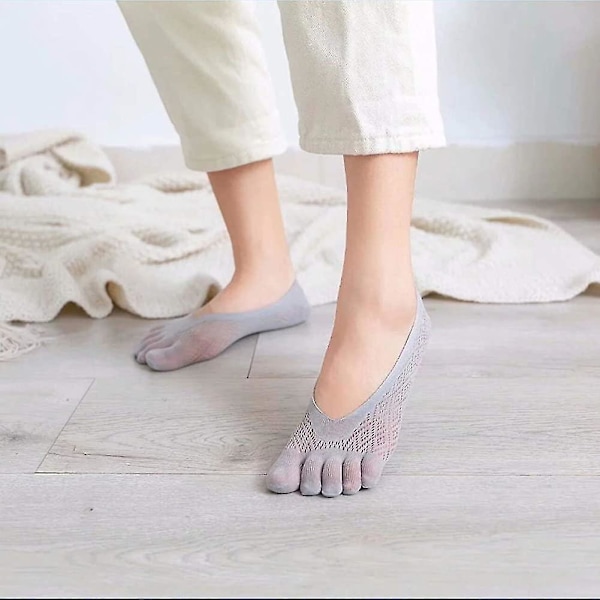 Tåstrumpor, 5 par femfingersockar atletiska för kvinnor