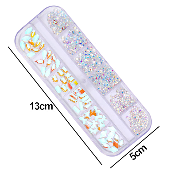 Negle-rhinsten, krystaller, ædelsten, multi-negleperler