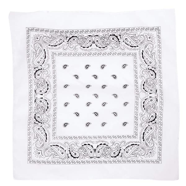 Mønstret bandana: Hvid & Sort, alsidig stil, 55x55cm{BT} Vit white