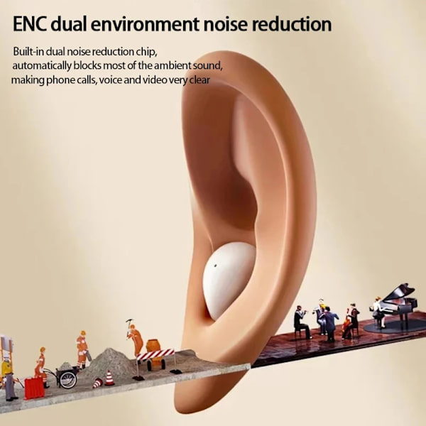 Näkymätön Sleep Earbuds Langattomat Bluetooth-kuulokkeet Korvakuulokkeet Mikrofonilla Melunvaimennus HiFi Raskas Basso Kuulokkeet (Musta (Englanninkielinen versio)) Black (English version)