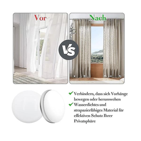 10 st magnetiska gardinvikter gardinvikter magnet duschgardinvikter bas för canvasgardin, vit