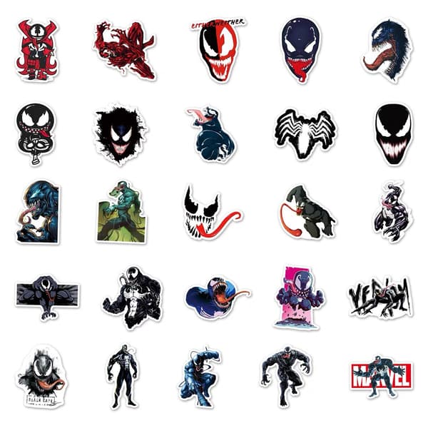 50 stk. Marvel Venom-klistremerker Spiderman Erkefiende Alien Entity Skateboard Graffiti[BT]