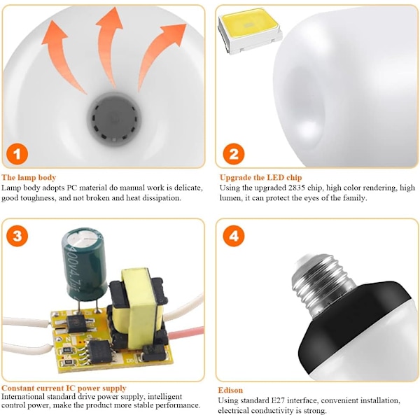 Flammelampe | Flammelampe med effekt | LED flimmerlampe, 4 lystilstande indendørs