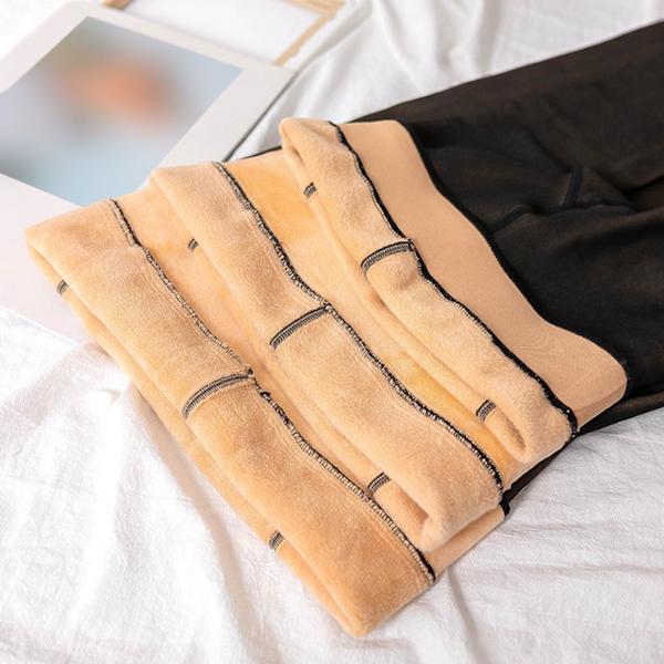 1/2 Mode Kvinders Fleeceforet Strømpebukser Termiske Strømpebukser Yderbeklædning Sort Gennemsigtig 300g Med fødder Black Translucent 300g With feet 1 Pc