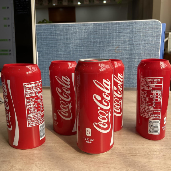 3 heldige silikone Coke Cover Coke Can drikke Cover Coke Cup Cover, Rød, 500ml