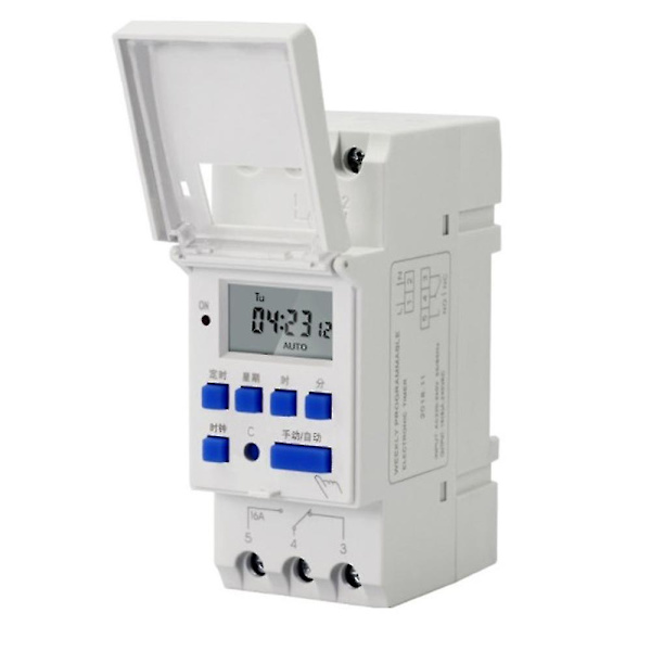 Elektronisk veckovis 7-dagars programmerbar digital industriell tidrelä relä timer kontroll AC 220v 16