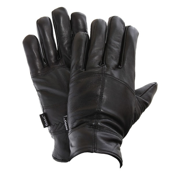 FLOSO Thinsulate Fodrade äkta läderhandskar för män (3M 40g) L/X - Perfet Black L/XL