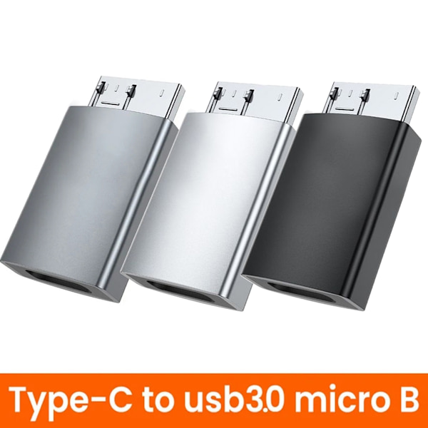 USB C - Micro B -sovitin Nopea tiedonsiirto, alumiinirunko, Type-c - USB3.0 Micro B -sovitinmuunnin Black 0.01