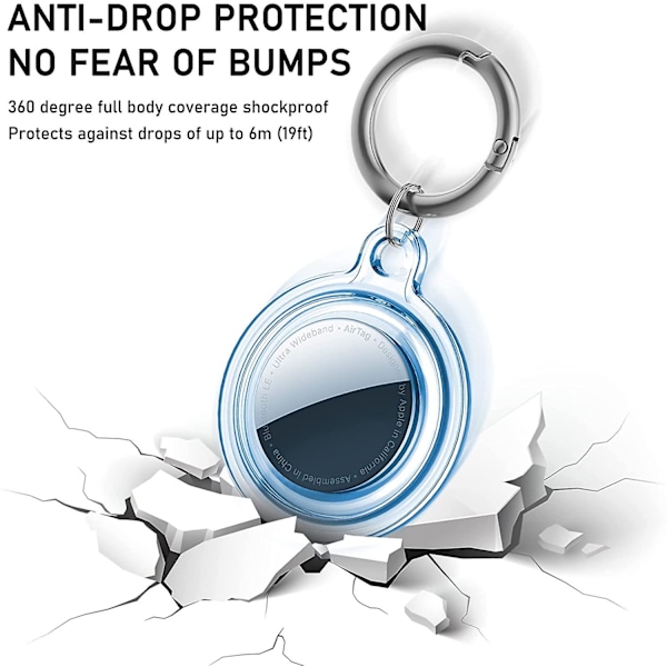 Vanntett AirTag-holder, 4-pak Apple AirTag nøkkelring, Airt