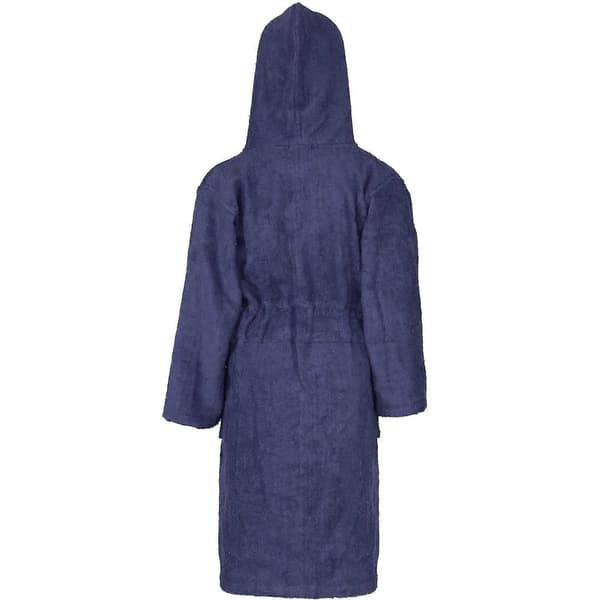 Badehåndkle med hette til barn, 100 % bomullsfrotté badekåpe for gutter og jenter Navy 2-3 Years
