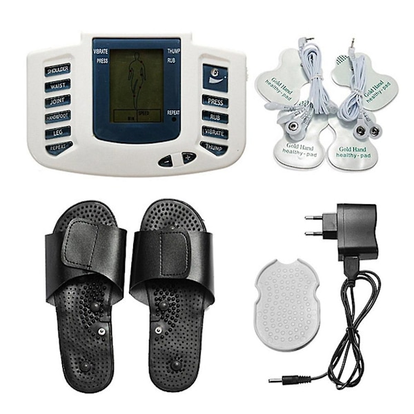 Elektrisk stimulator muskelmassager slippers elektrode puder krop afslapning puls tens akupunktur terapi digital maskine