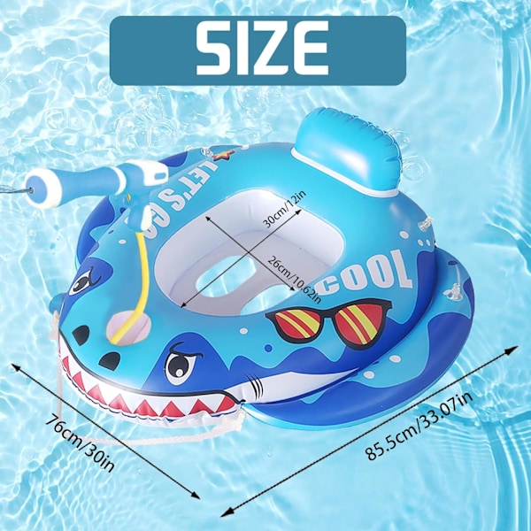 Baby Buoy Vattenpistol, Barnpoolstol Badring Baby Buoy för Uppblåsbar Uppblåsbar Flytande Simtränare för Barn 3-8 År