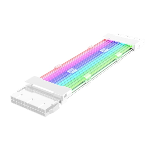 PC-kotelon PSU-jatkojohto RGB-kaapeli 24Pin PCI-E GPU 8PinX2.8PinX3 Neon-värijohto ARGB Streamer - Siirtoadapteri 5V3Pin valkoinen White 24p