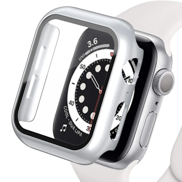 Karkaistu kotelo Apple Watch Se -kuorelle 9 8 7 6 5 4 38 40mm Lisävaruste Näytönsuoja iWatch Series 44mm 45mm 41mm 42mm Hopea 17 Silver 17 Series 4654 SE 44MM