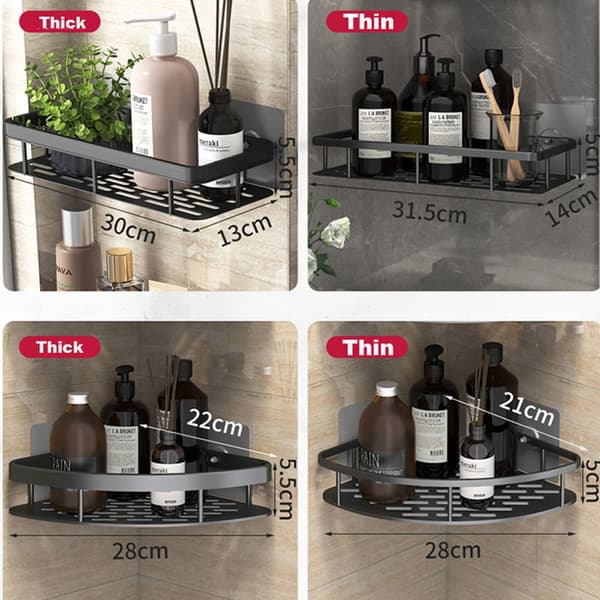 Hörn Dusch Caddy Badkar Organizer Hylla SILVER TRIANGEL silver silver triangle 1pc