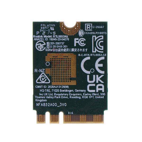 Realtek-modul RTL8852AE Wi-Fi 6 Combo-kort 802.11ax M.2 5G Wifi trådlöst Wlan-kort Bluetooth 5.2 för Win 10 11