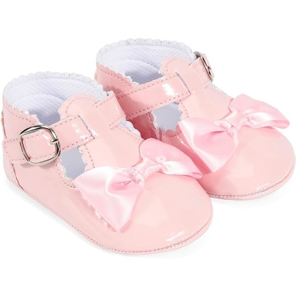 Rosa 13 cm fluga flickor Ballerina Baby Girl Snörskor Non-sli