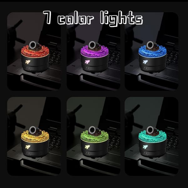 Ultralyd Luftfukter 280ml Aroma Diffuser 2 Tåkemoduser LED Nattlys for Hjem Soverom Kontor