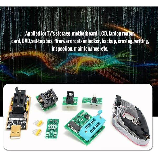 CH341A ohjelmointilaitesarja SOP8/16ft BIOS-pidike Täysi versio