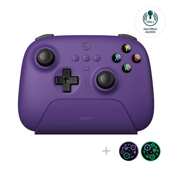 Ultimate 2.4g Trådløs Kontroller, Joystick Oppdatering, Pro Gamepad med Bakknapper & Turbo Funksjon for PC, Android, Steam Deck & Apple (Lilla) Purple