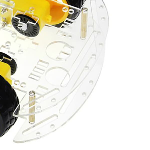 Smart Robotbilsett Akryl Dobbel 4WD DIY Smart Robotbil Chassis Sett for Håndverk