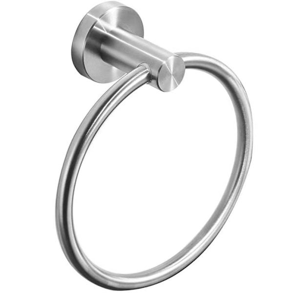 Handduksring, 1 stycke Frostad Svart Silver Handduksring, 304 Rostfritt Stål Väggmonterad Handduksring, Rund Handduksring för B N