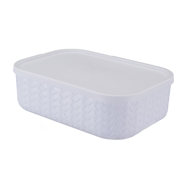 Liten oppbevaringsboks i imitert rotting, oppbevaringsboks for klær, Hvit White 25.5*18*8cm