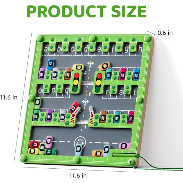 Magnetisk Alfabetisk Labyrint, Montessori Legetøj, Alfabetisk Puslespil til Småbørn i Alderen 2-4, Sansestimulerende Legetøj til Finmotorik, Fødselsdagsgave til Drenge og Piger