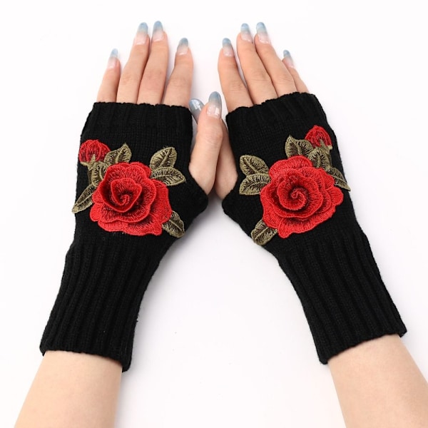 Håndledsvanter Fingerløse vanter SORT&RØD SORT&RØD black&red black&red