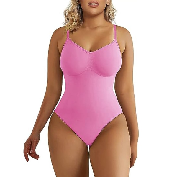 Body för kvinnor, magenkontroll, sömlös formande trosa, body shaper tank top rosa rosa pink XL