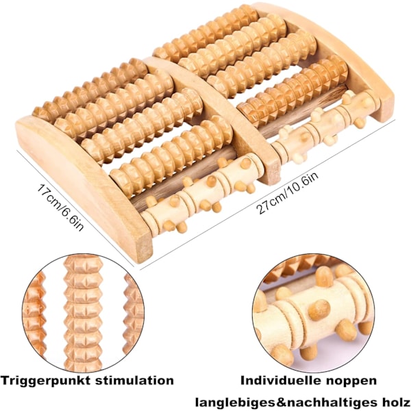 Træmassage Rulle, Refleksologi Værktøj Fod Massager til