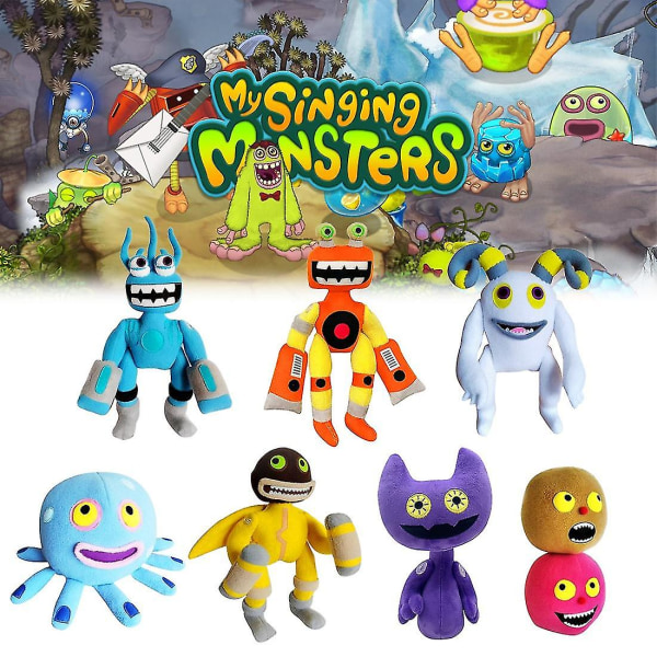 Ny 28cm My Singing Monsters Wubbox Legetøj Tegneserie Spil Periferi Plys Legetøj Blødt Stoppet Pels Dukke til Børn Fødselsdag Gave D 25cm