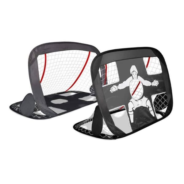Begynder 2-i-1 foldbart fodboldmål 120 x 90 cm (bt) Svart, Vit Tyg, Nylon