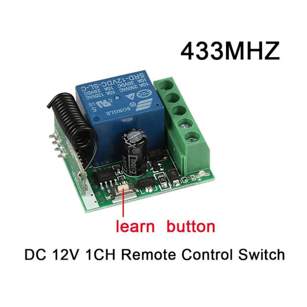 Universal trådløs fjernkontrollbryter for DC 12V relémodulmottaker og Rf-senderkontroll DIY elektronisk lås