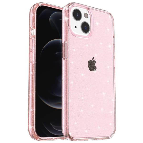 iPhone 15 Kuori Hybrid Glitter Pinkki