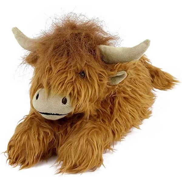 Highland Cattle Tøfler, Fluffy Skotske Highland Cow Tøfler Plush