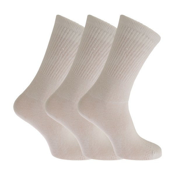 Dam/Dam Extra Wide Comfort Diabetic Socks (3 par) U Vit Storbritannien 4-8, EUR 37-42