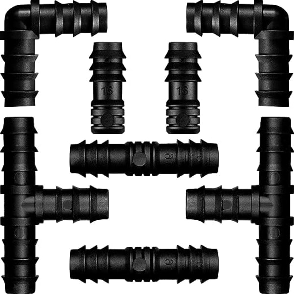 OCEAN 1 sett med svarte beslag for 16 mm vanningssystem (hybrid)