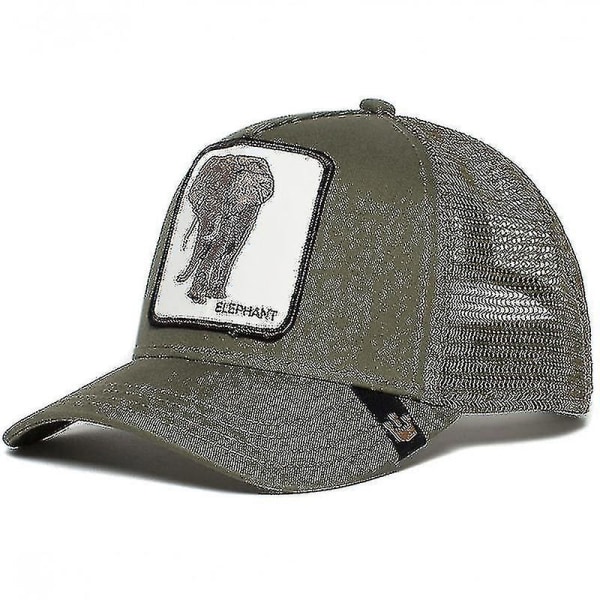 Voksen Sort Panther Mesh Cap Sommer Baseball Cap Trucker Cap W-WELLNGS Elephant