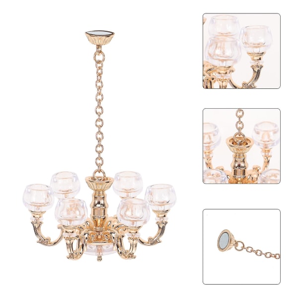 Miniatyr taklampe simuleringslampe 1/12 skala miniatyrlampe mini hus lysekrone