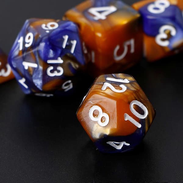 7 st/set Akryl Polyhedral Tärningar För TRPG Brädspel D4-D20 Röd och vit{h} Green+black
