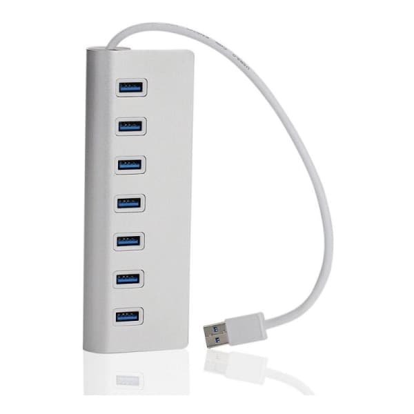 Aluminium USB 3.0 Hub, 7 Super Speed USB 3.0 data porte, kompatibilitet