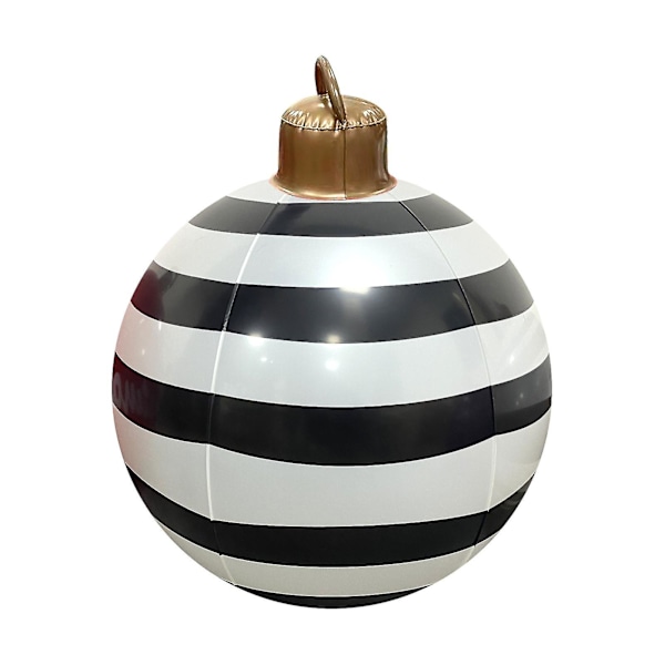 Ekstra store oppblåsbare julekuler i PVC, juledekorasjoner C Black and white stripes