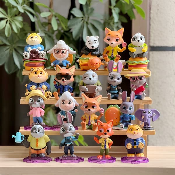Zootopia Bilfigurer Sett | 6 stk Søte Dashboard Dekorleker**Andre generasjons stående Second generation standing