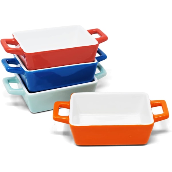Sæt med 4 Mini Rektangulære Ceic Bageforme - Perfekt Rectangle