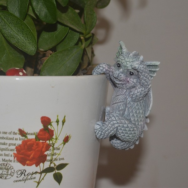 Drakblomma Krukkramare Figurer Ornament Trädgårdskruka Krukhängare Harts Vas Kramare Staty Hemmakontorsdekoration[qb] 0.08 D